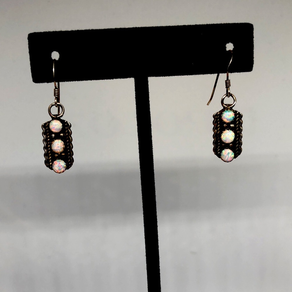 Beautiful sterling opal earrings